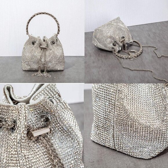 Women Luxury Crystal Evening Clutch Bag for Prom Wedding Party Crossbody - Picture 3 of 6